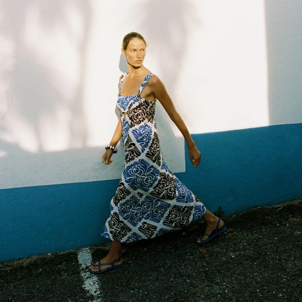 Zara Printed Midi Dress